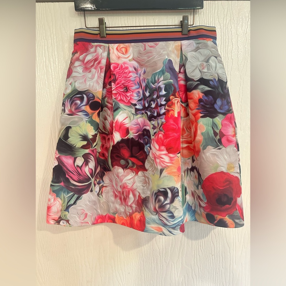Ted Baker Multicolor Kaiden Floral  Skirt Size UK 4  US 10 NWOT